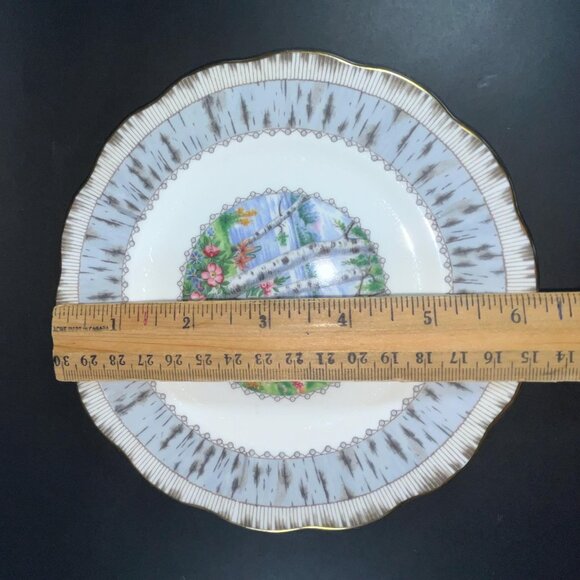 Royal Albert "Silver Birch" Vintage Teacup Trio Cup Saucer And Dessert Plate - Picture 9 of 10